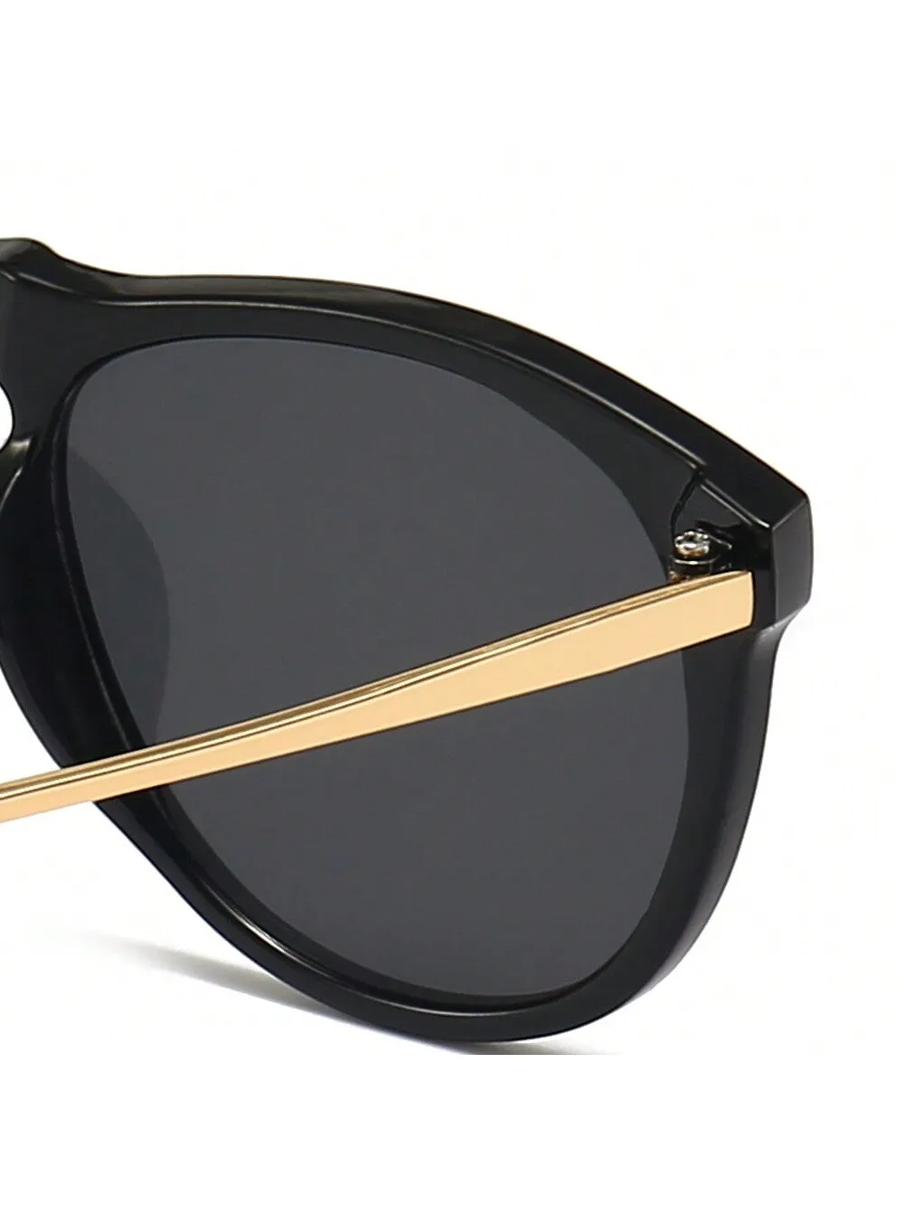 1pc Trendy Sunglasses, Fashion Metal Frame, Personality Oversize Design, Unisex