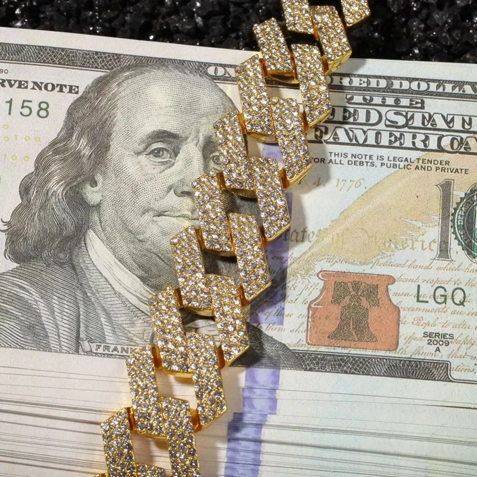 20mm Prong Cuban Link Chain choker,iced cuban chain, bling Necklace chain For Men and women cuban link chain ,cuban choker ,