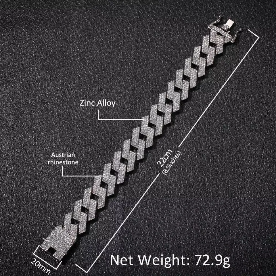 20mm Prong Cuban Link Chain choker,iced cuban chain, bling Necklace chain For Men and women cuban link chain ,cuban choker ,