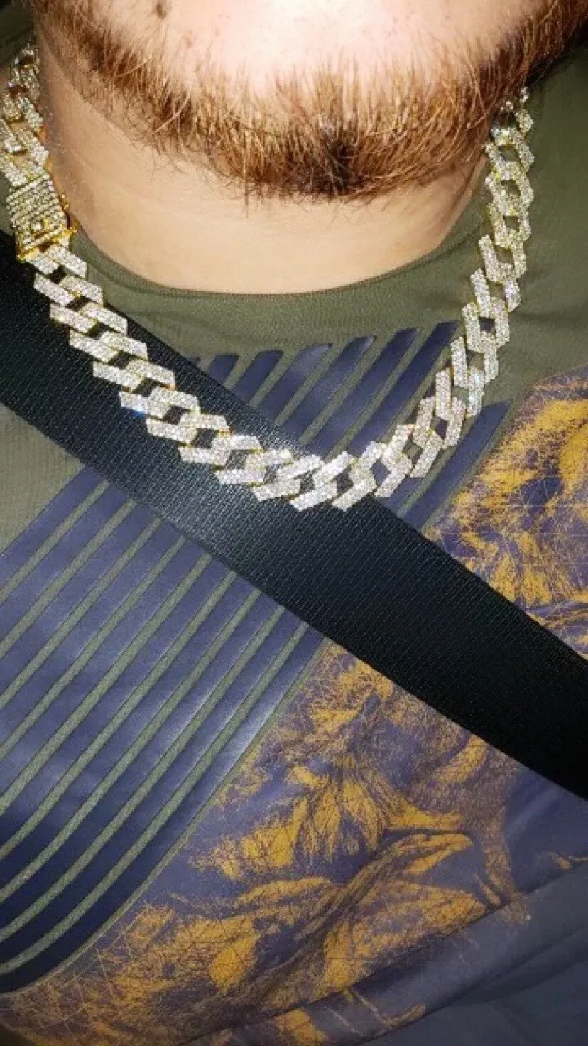 20mm Prong Cuban Link Chain choker,iced cuban chain, bling Necklace chain For Men and women cuban link chain ,cuban choker ,