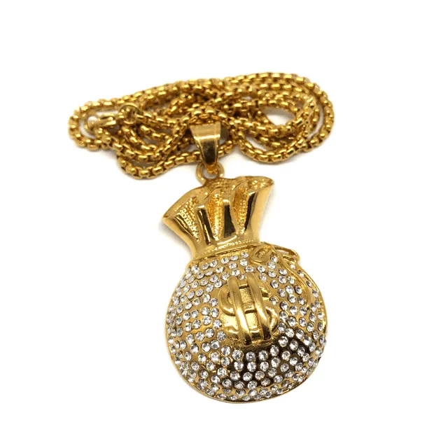 24in 3mm Rolo Chain With Money Bag Pendant STL_006