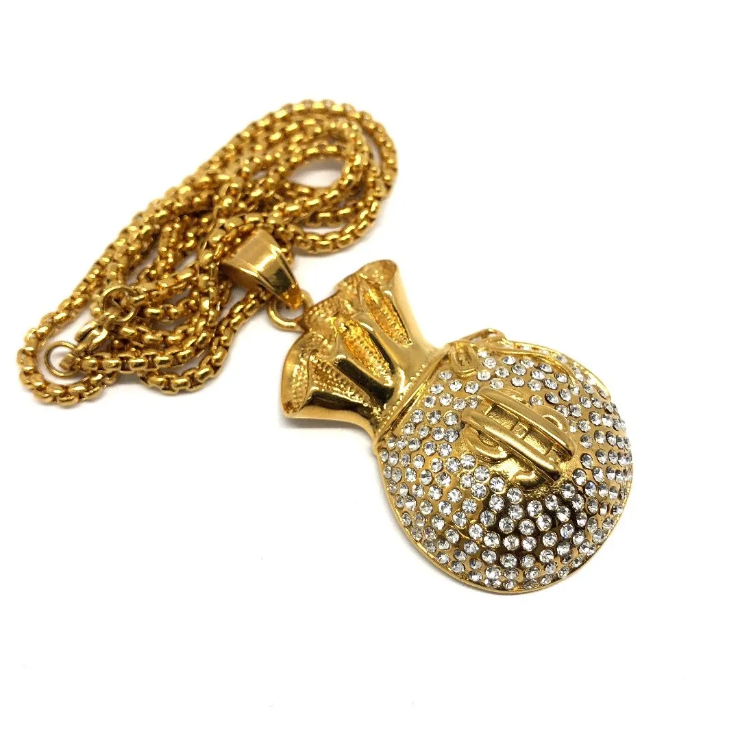 24in 3mm Rolo Chain With Money Bag Pendant STL_006