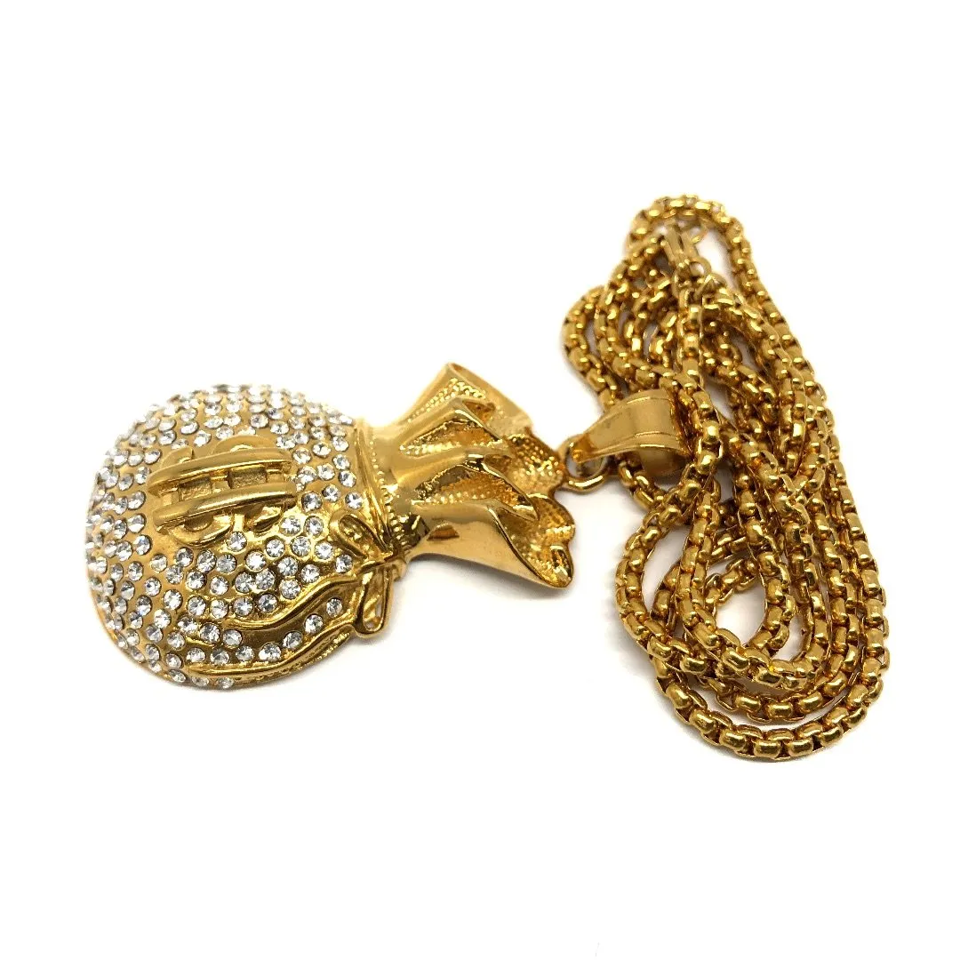 24in 3mm Rolo Chain With Money Bag Pendant STL_006