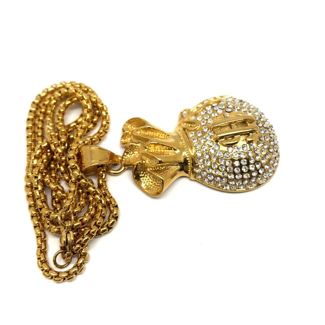 24in 3mm Rolo Chain With Money Bag Pendant STL_006