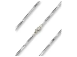 27 inch Sterling Silver - Rhodium Finished Curb Chain with Lobster Claw - Carded