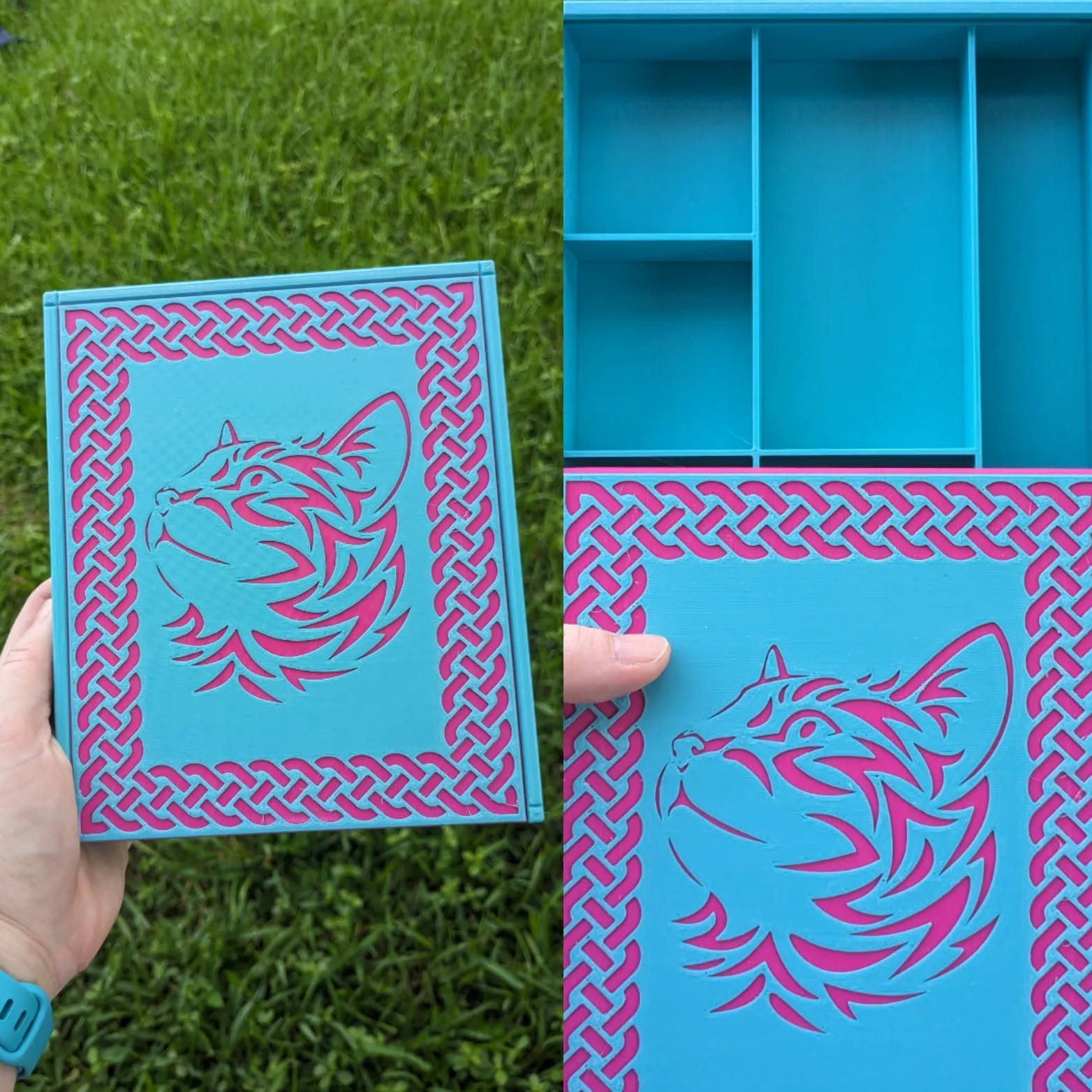 3D printed Notions Box--Cat