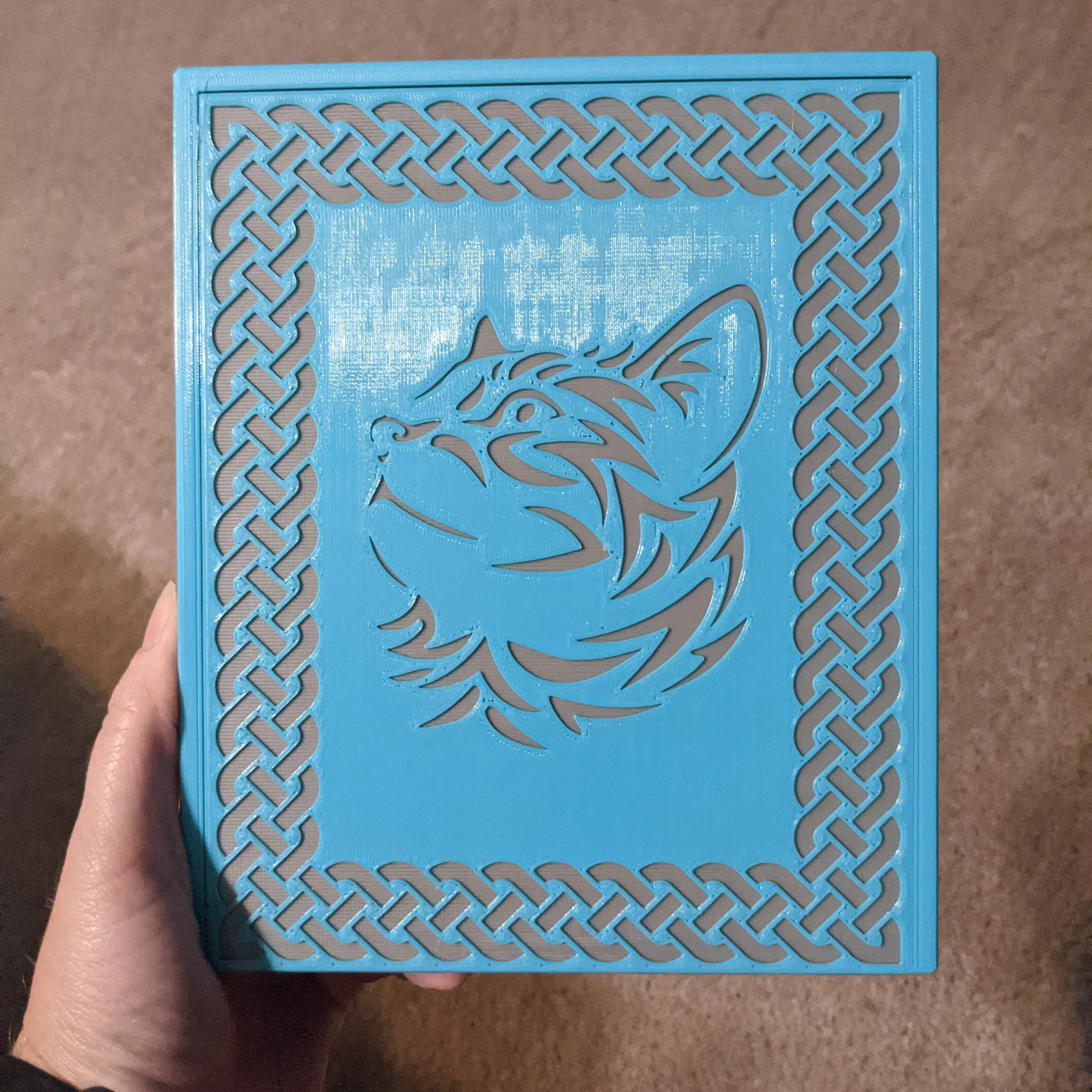 3D printed Notions Box--Cat