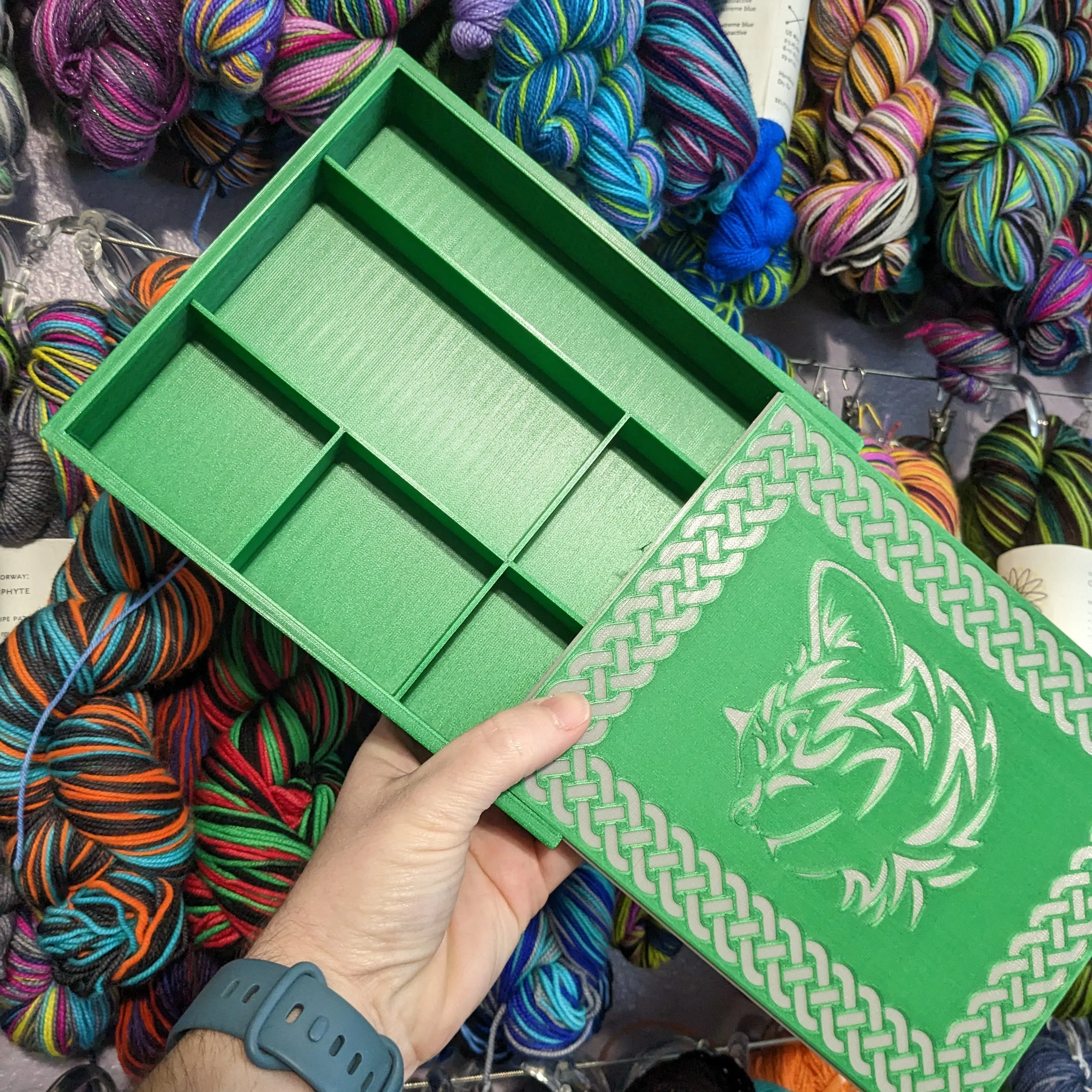 3D printed Notions Box--Cat