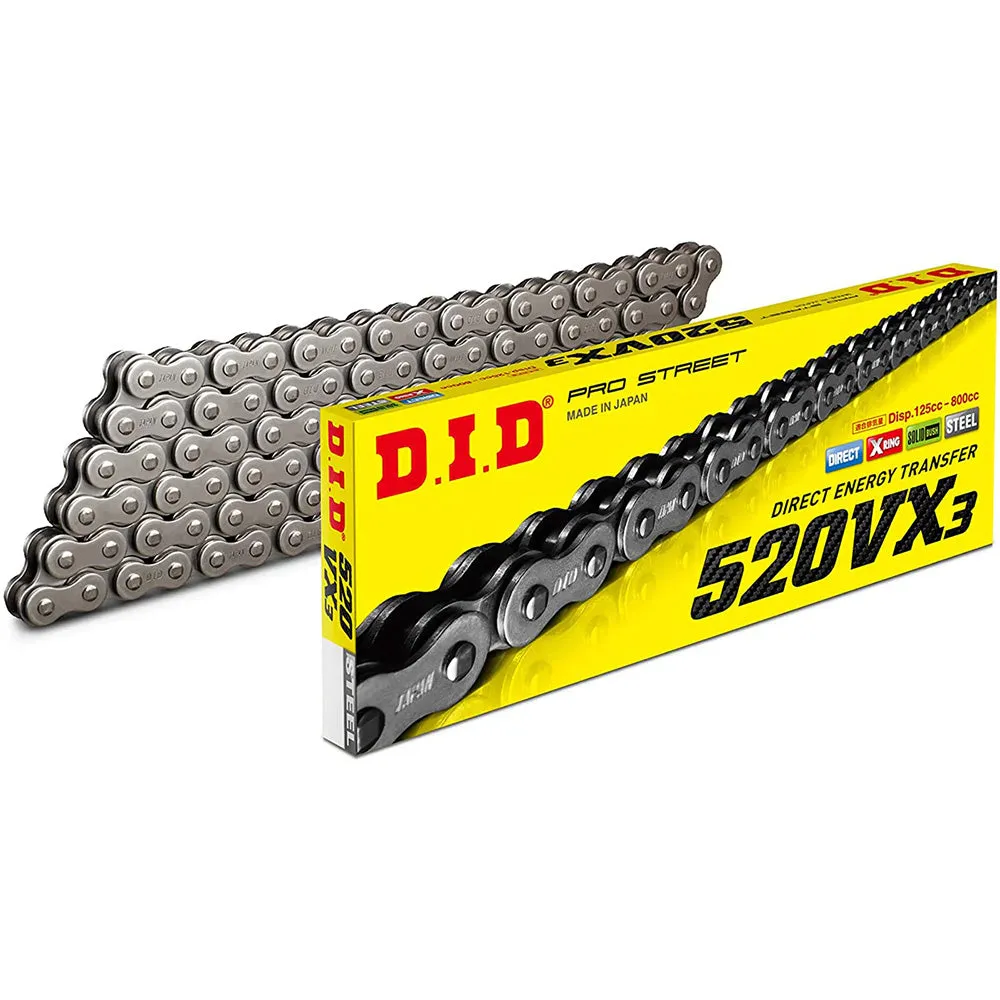 520VX3 x 106FB X'Ring solid bush chain w/ FJ clip link DID (520VX3106)