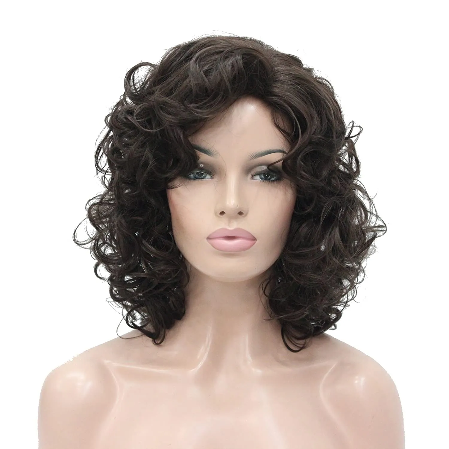 #6 Chestnut Brown Short Bob Curly Hair Wig