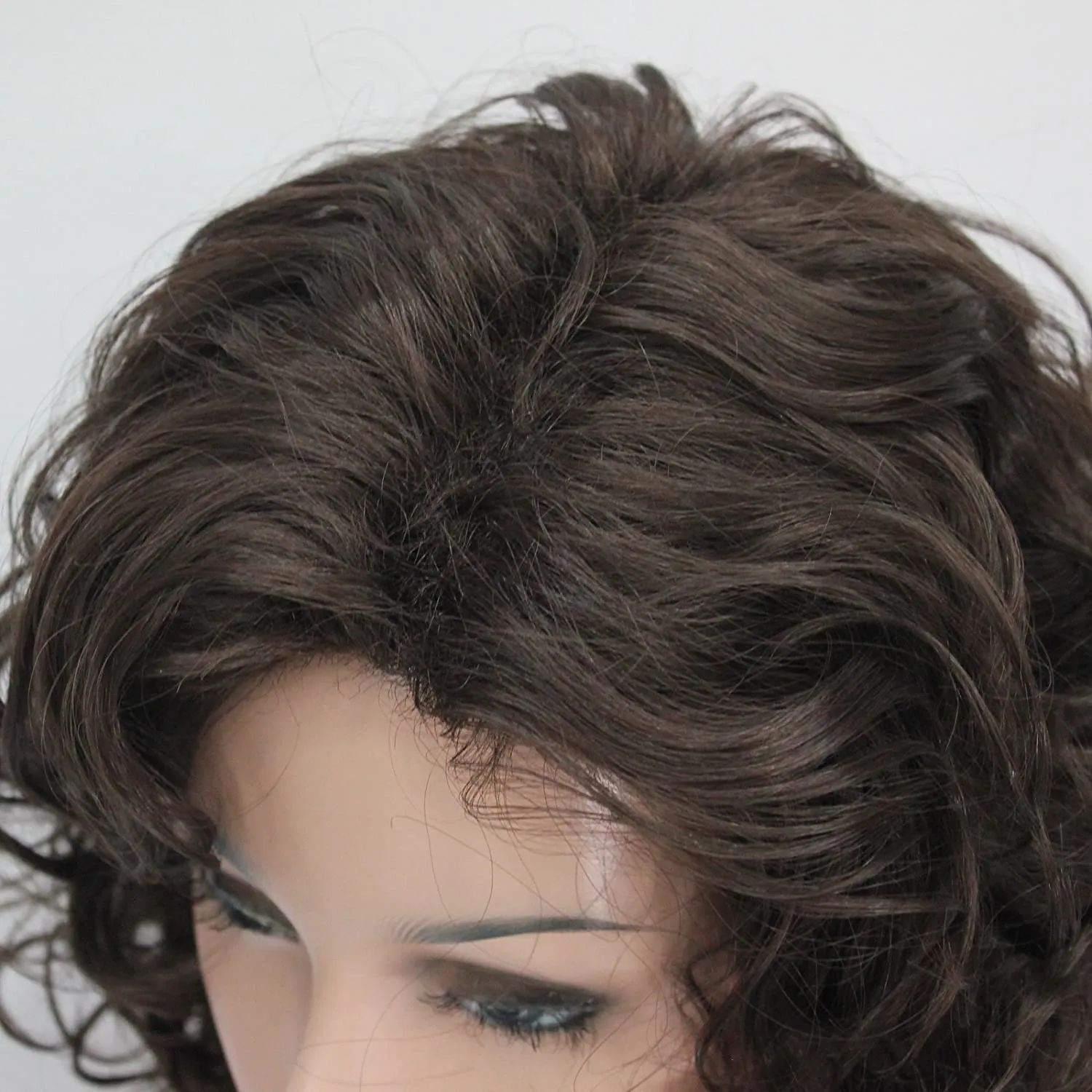 #6 Chestnut Brown Short Bob Curly Hair Wig