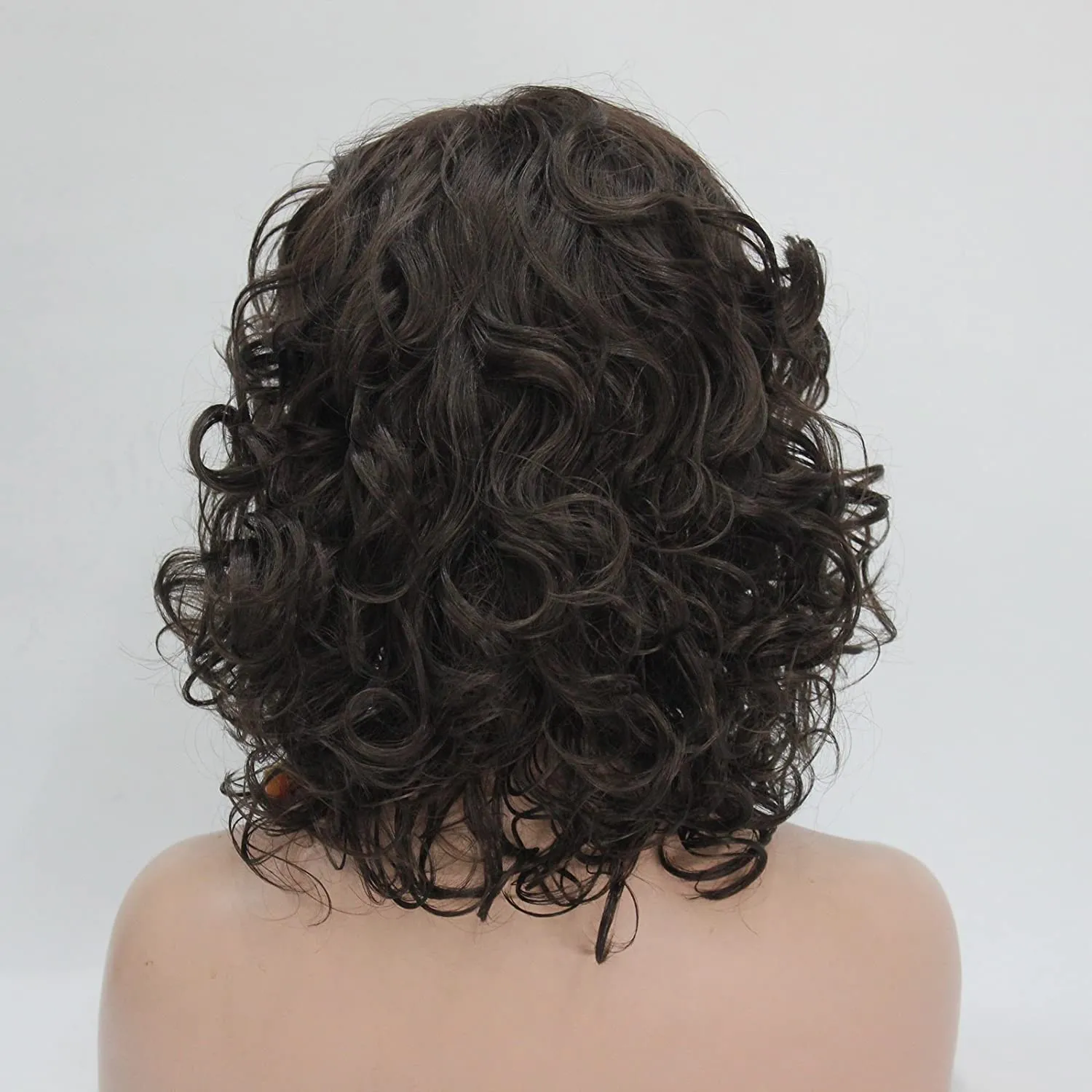 #6 Chestnut Brown Short Bob Curly Hair Wig