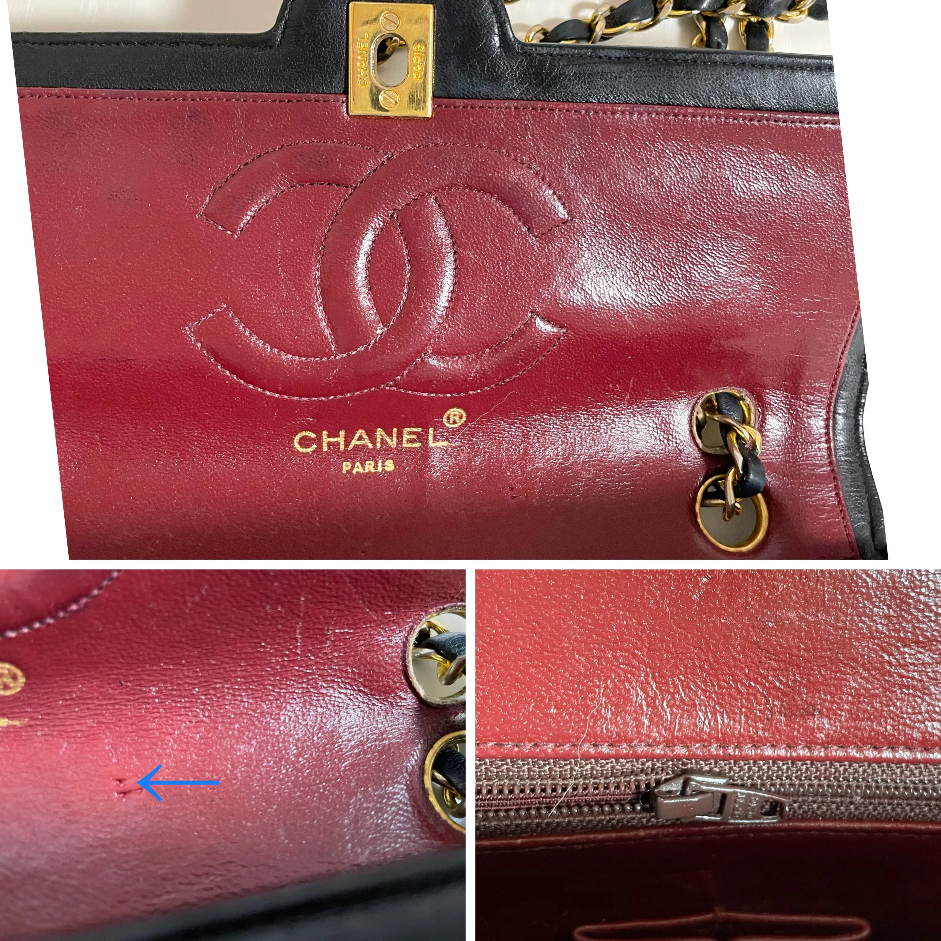80's vintage Chanel black 2.55 shoulder bag with circle CC  flap design. Rare piece from the era. 0410283