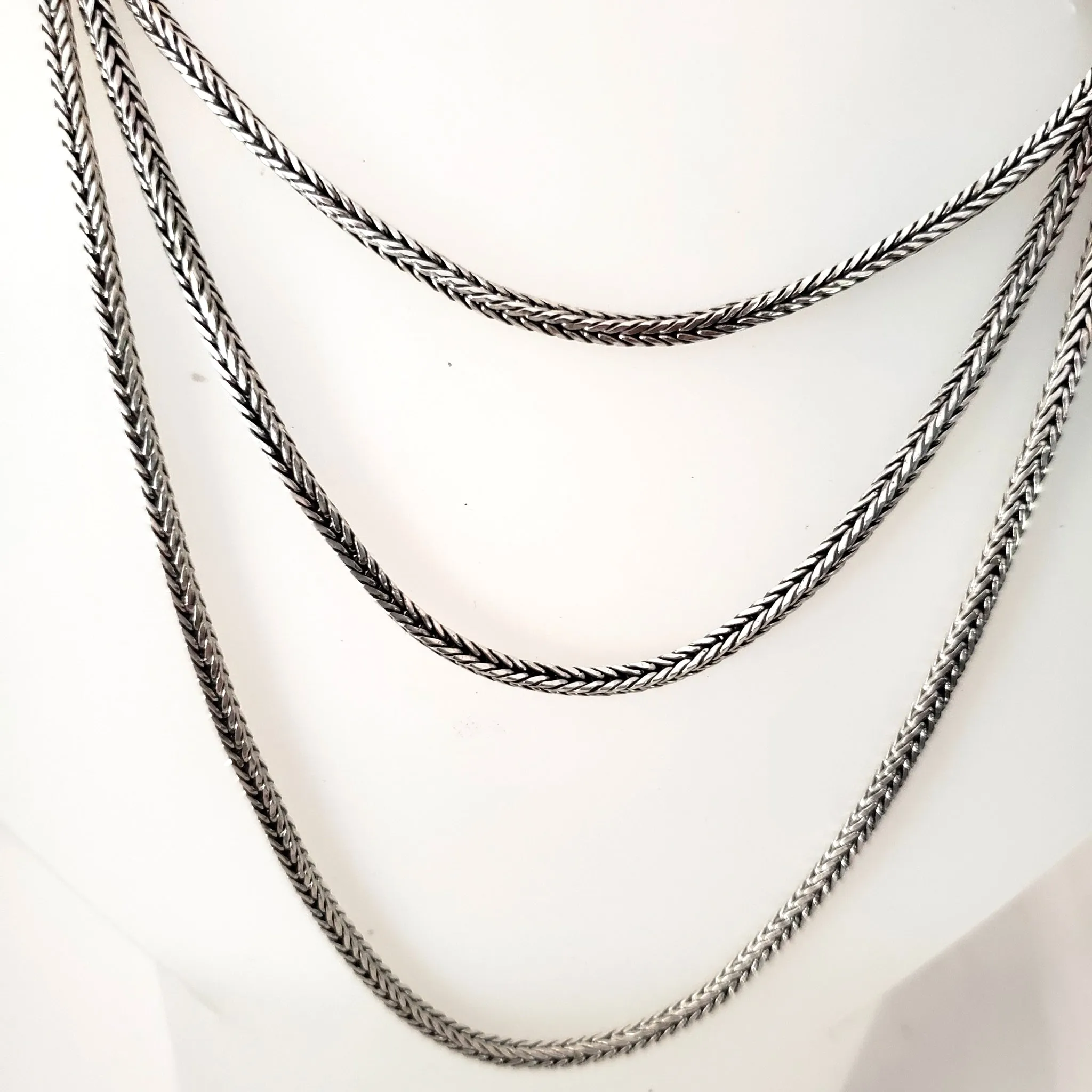 925 Silver Foxtail Square Fashion Chain