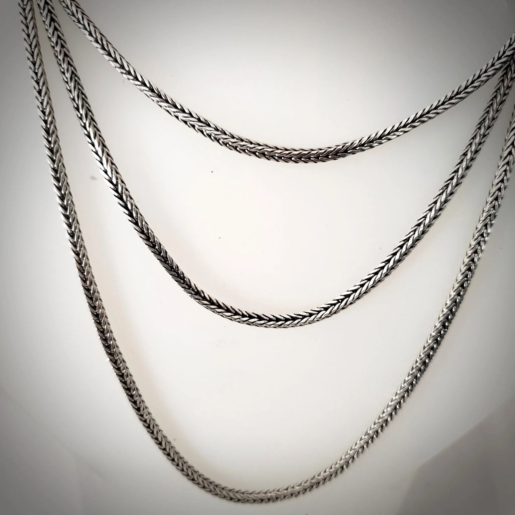 925 Silver Foxtail Square Fashion Chain