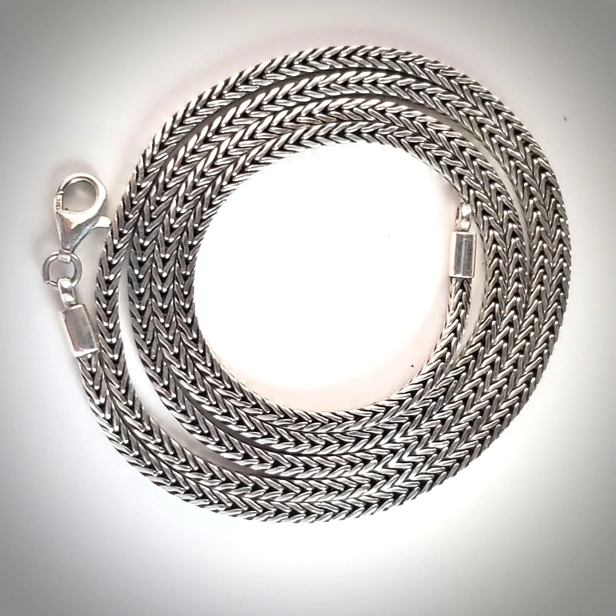 925 Silver Foxtail Square Fashion Chain