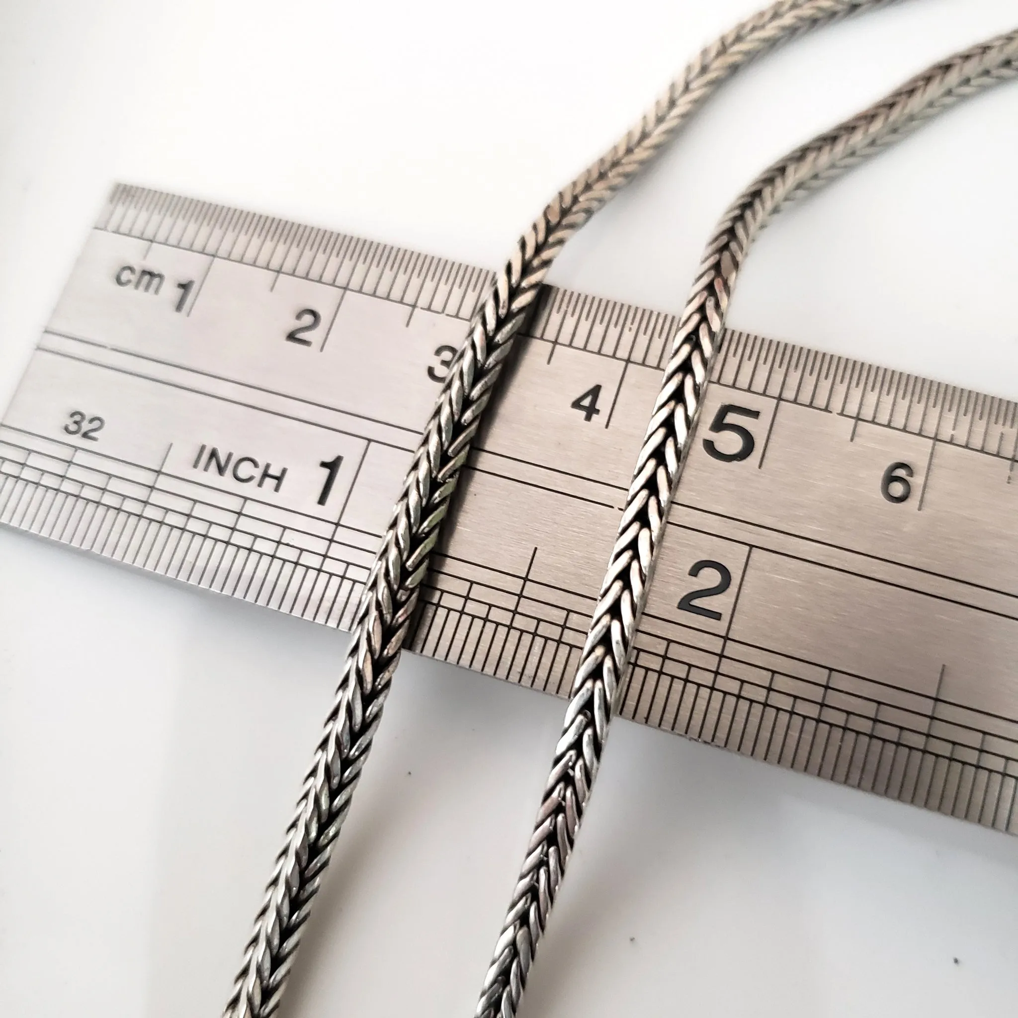 925 Silver Foxtail Square Fashion Chain