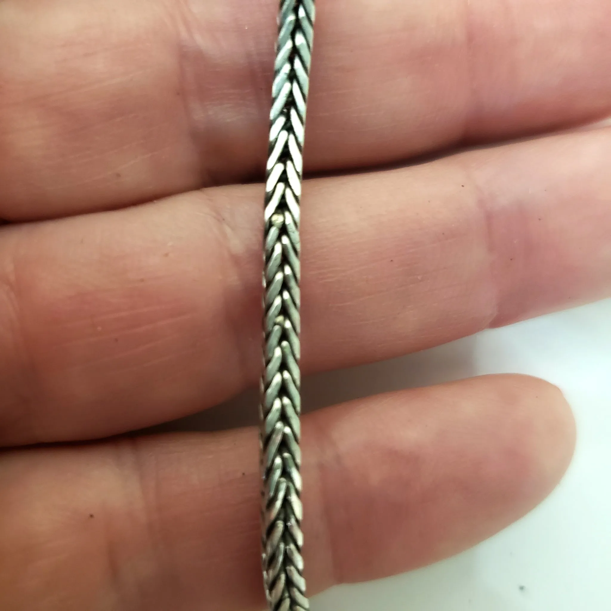 925 Silver Foxtail Square Fashion Chain
