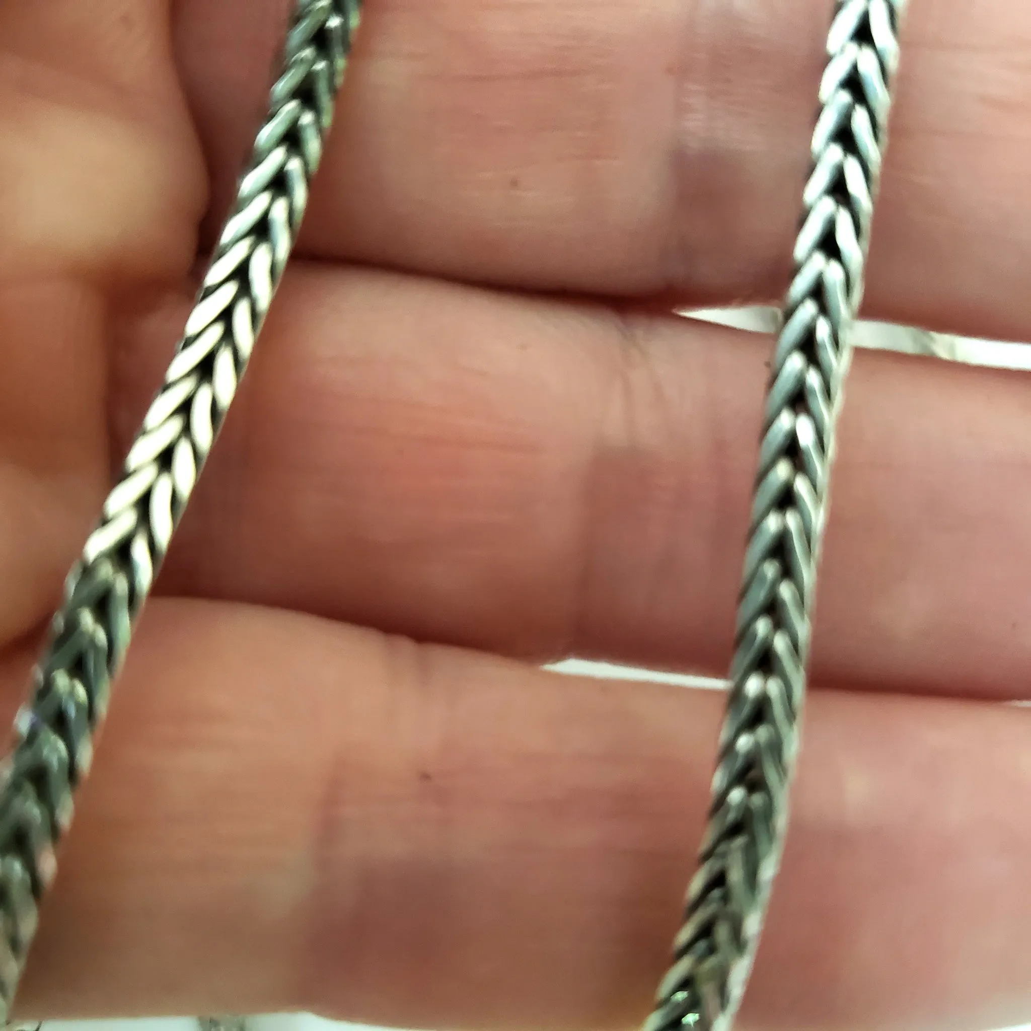 925 Silver Foxtail Square Fashion Chain