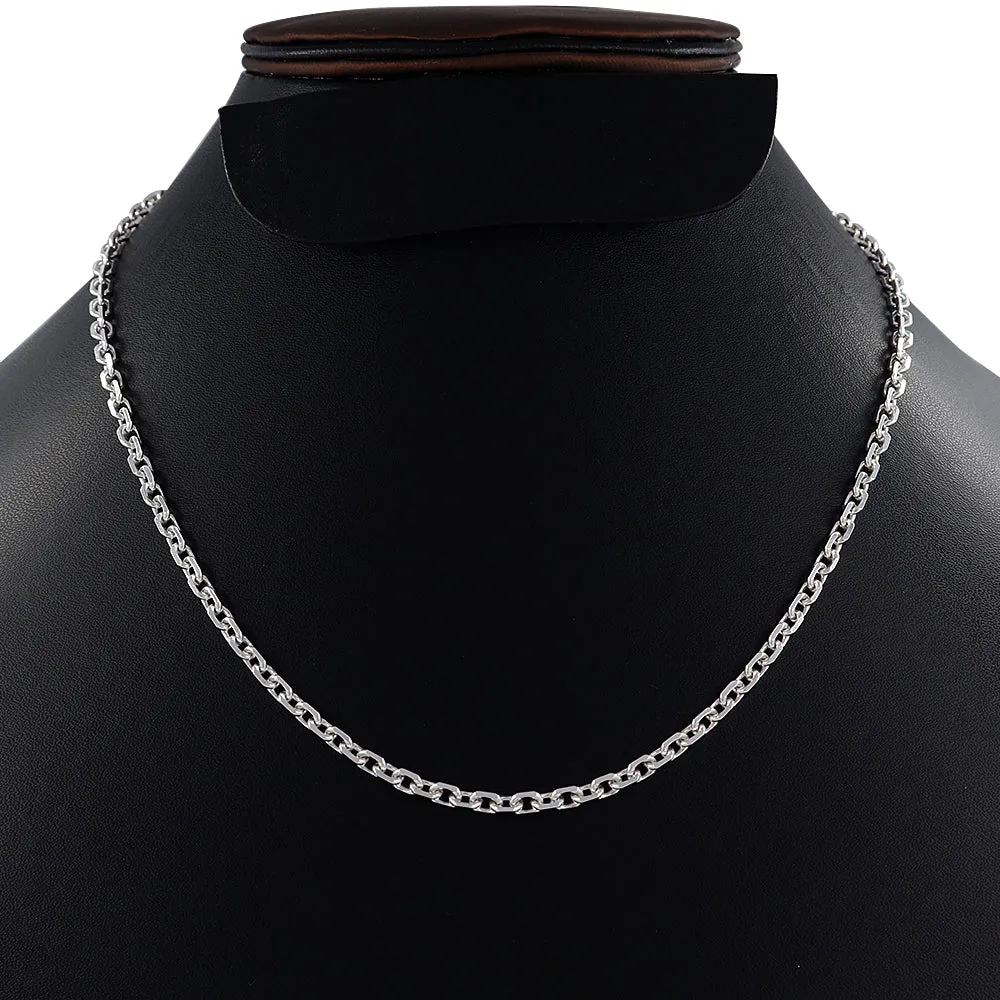 925 Sterling Silver Box Chain Necklace Lobster Clasp