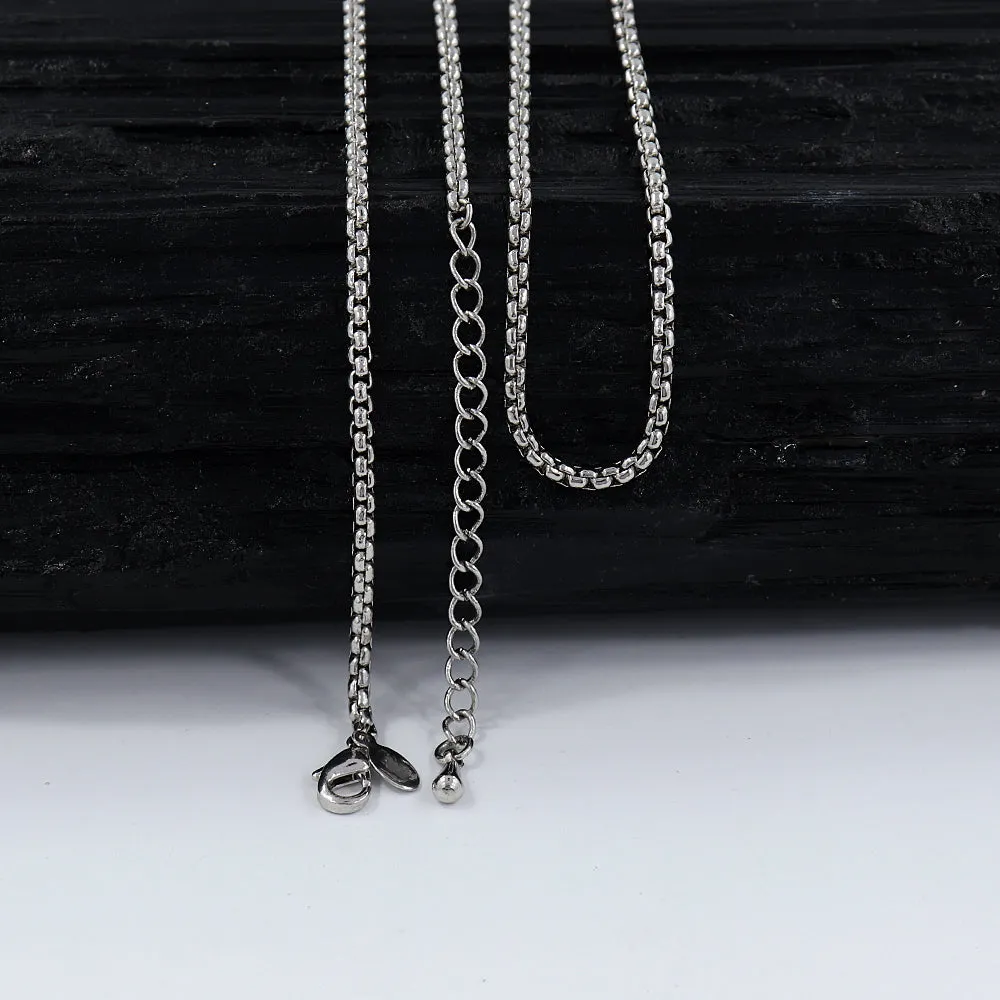 925 Sterling Silver Box Chain Necklace Lobster Clasp