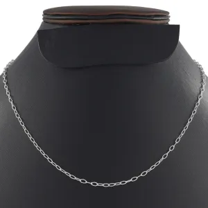 925 Sterling Silver Drawn Chain Necklace Length 18" Inches