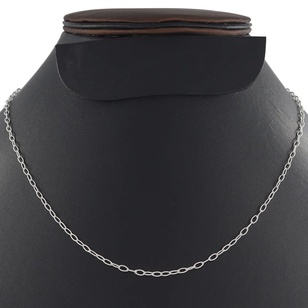 925 Sterling Silver Drawn Chain Necklace Length 18" Inches