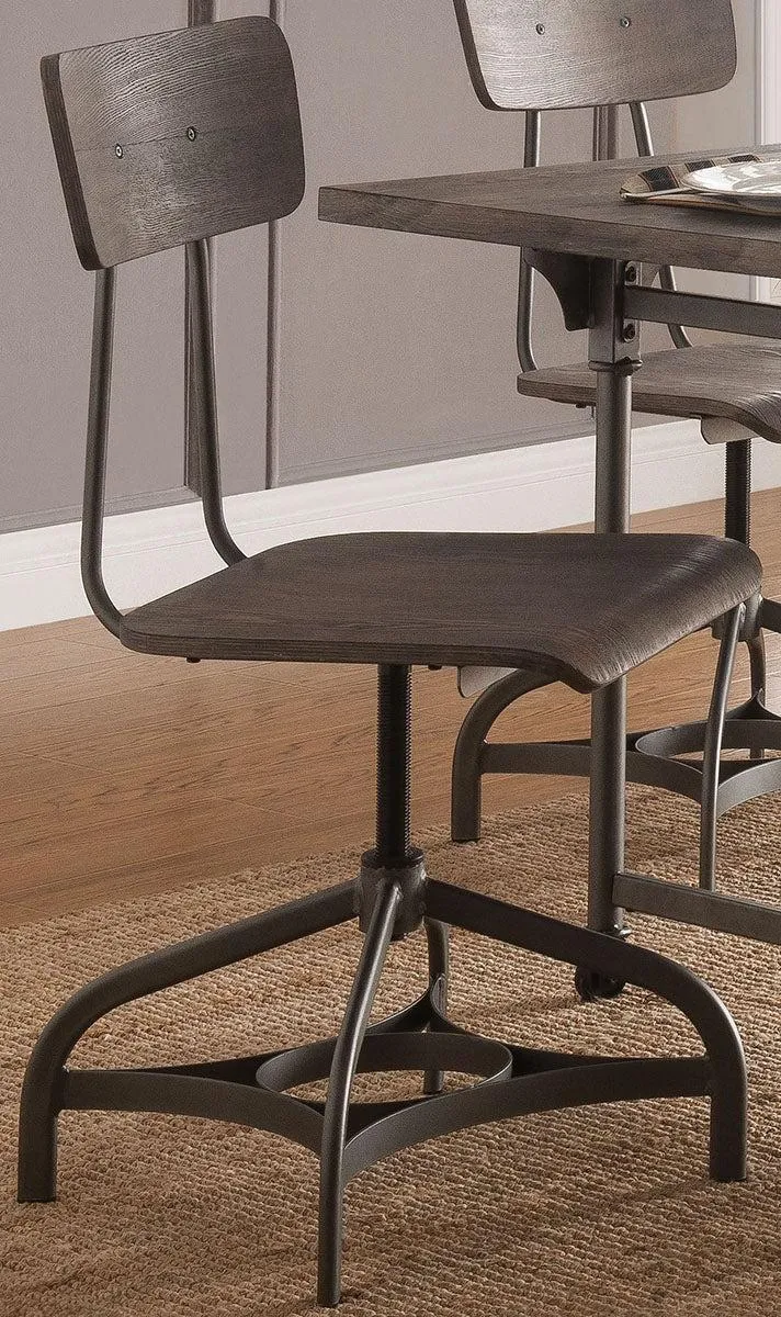 Acme Furniture Jonquil Swivel Side Chair  in Gray Oak and Sandy Gray (Set of 2) 70277
