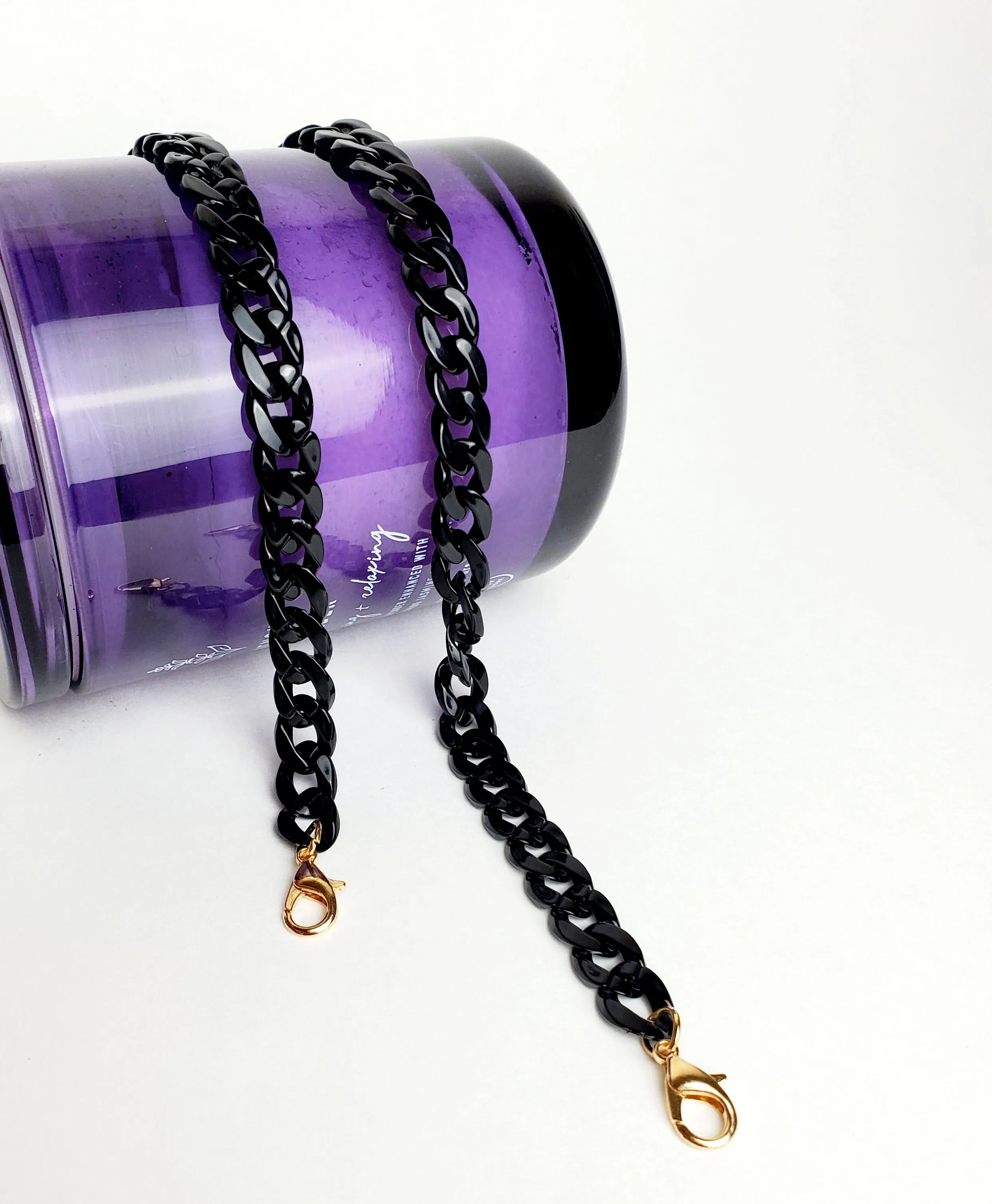 Acrylic Glasses Chain- Black