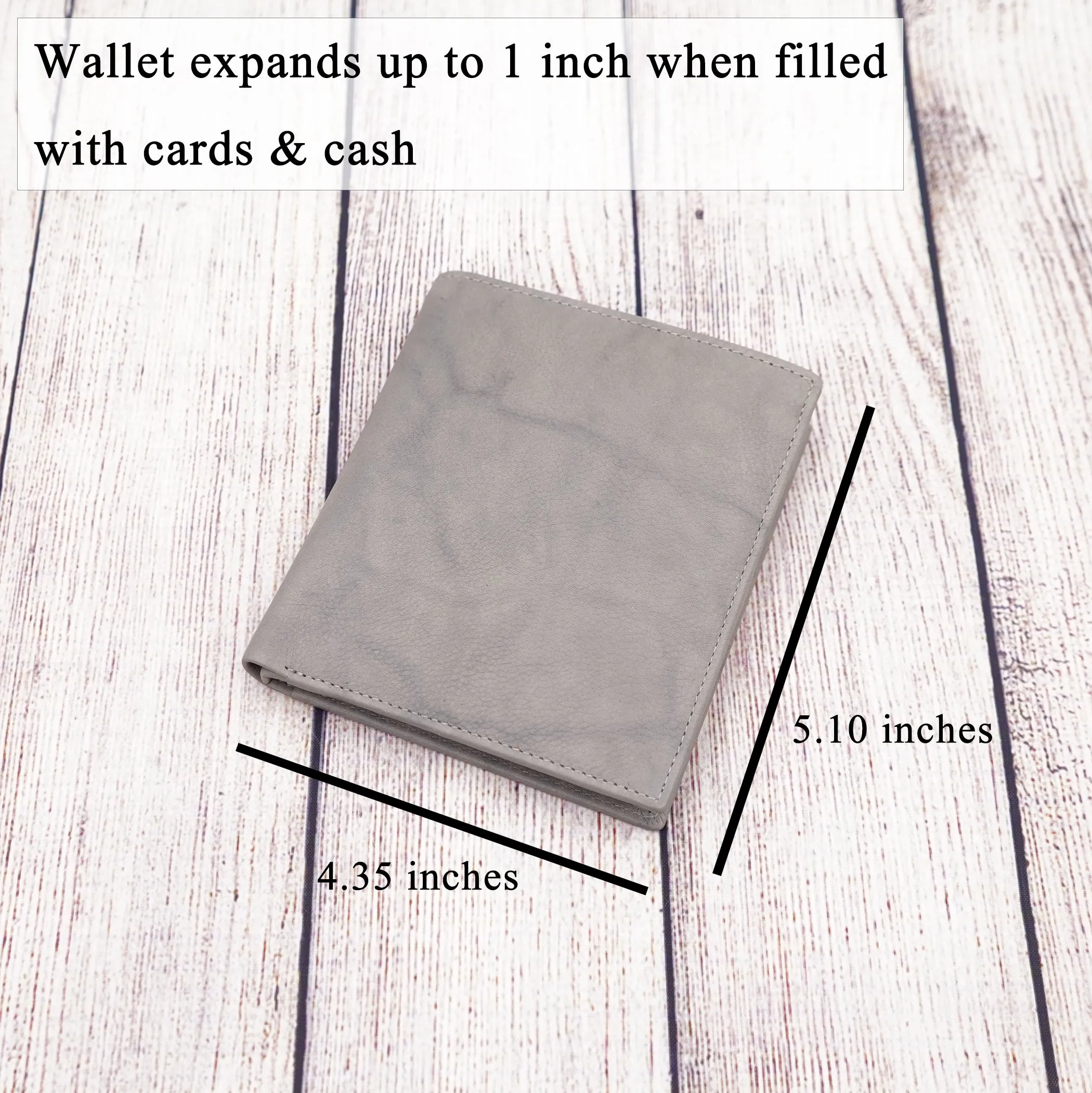 AG Wallets Mens RFID Full Grain Napa Cowhide European Bifold Wallet Hipster 2 ID Windows