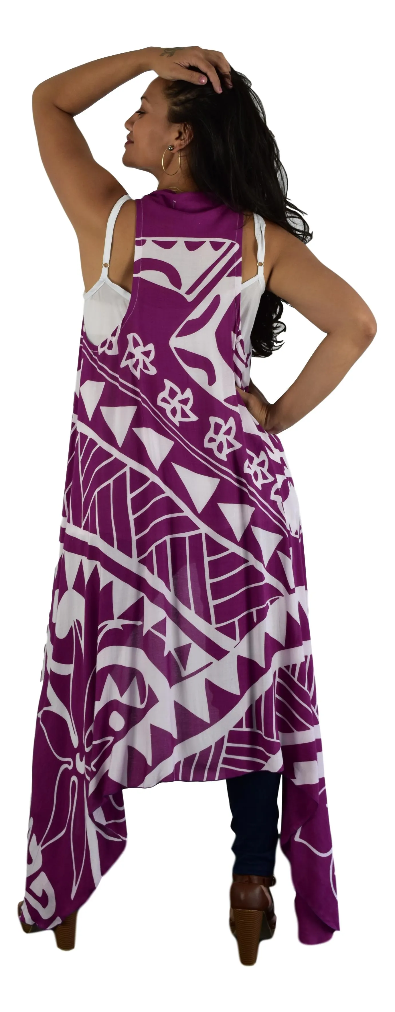 Aloha Royale - Magic Sarong - Rounded Corners - Hawaiian Turtle - Purple & White