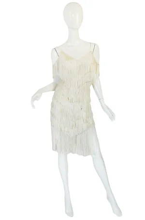 Amazing 1960s Layered Fringe Cream "Flapper" Dress