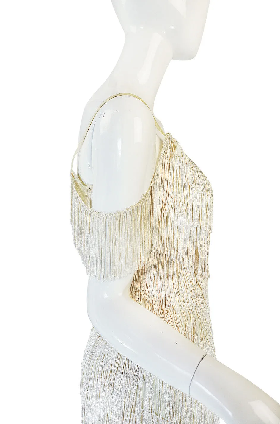 Amazing 1960s Layered Fringe Cream "Flapper" Dress