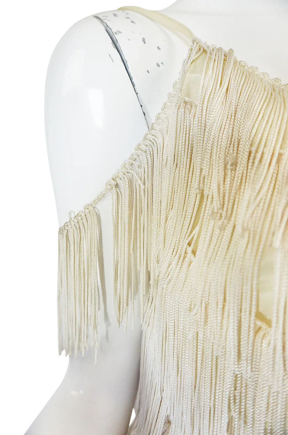 Amazing 1960s Layered Fringe Cream "Flapper" Dress