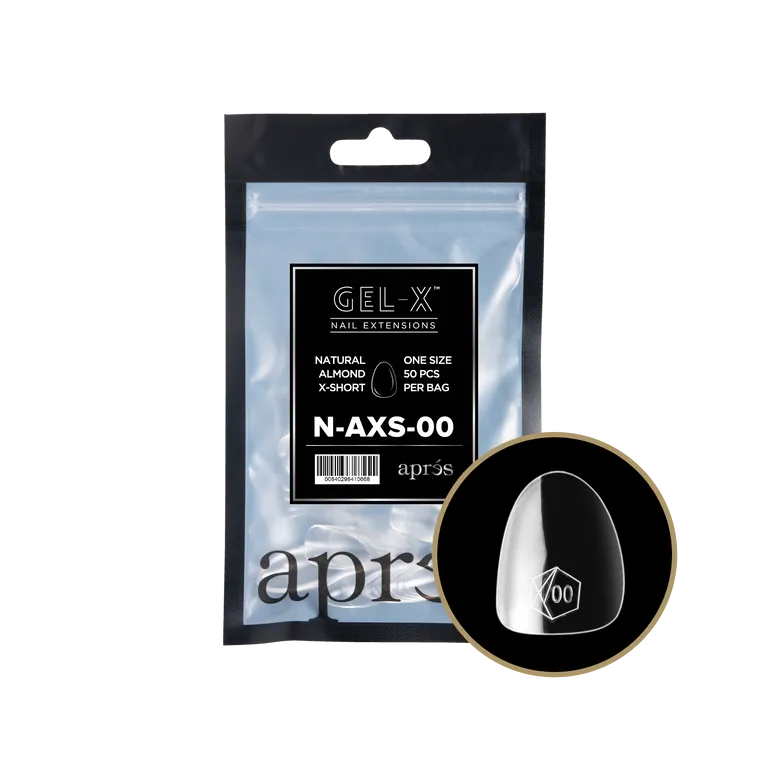 APRES - GEL-X® NATURAL ALMOND EXTRA SHORT REFILL TIP BAG 2.0