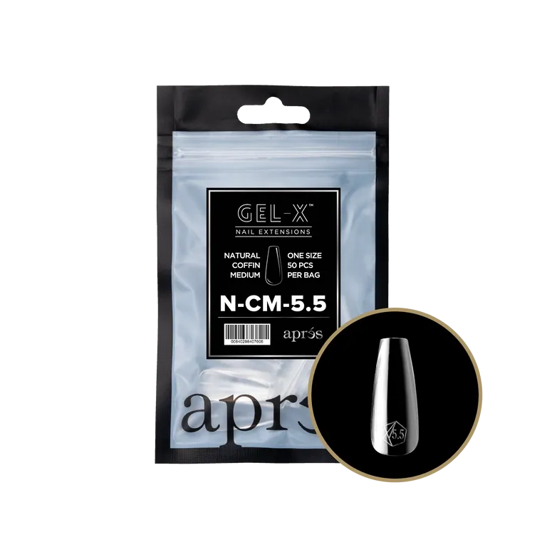 APRES - GEL-X® NATURAL COFFIN MEDIUM REFILL TIP BAG 2.0
