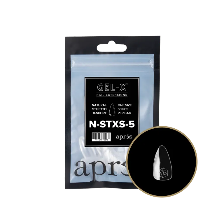 APRES - GEL-X® NATURAL STILETTO EXTRA SHORT REFILL TIP BAG 2.0