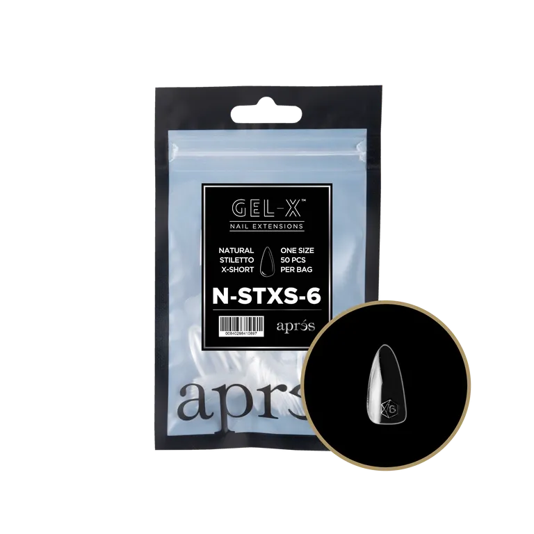 APRES - GEL-X® NATURAL STILETTO EXTRA SHORT REFILL TIP BAG 2.0