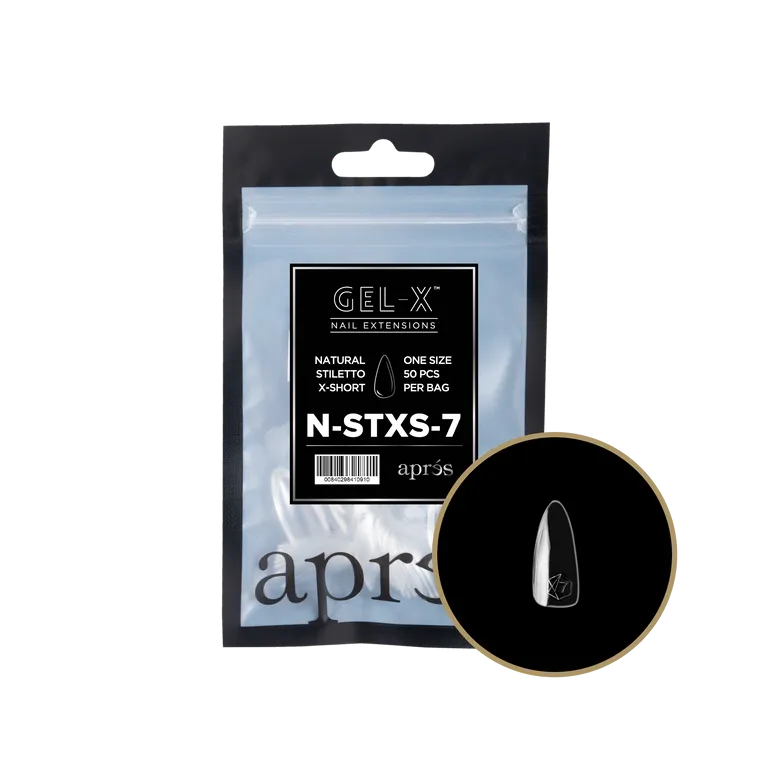 APRES - GEL-X® NATURAL STILETTO EXTRA SHORT REFILL TIP BAG 2.0