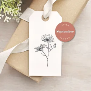 Aster Flower Rubber Stamp | September Birth Flower