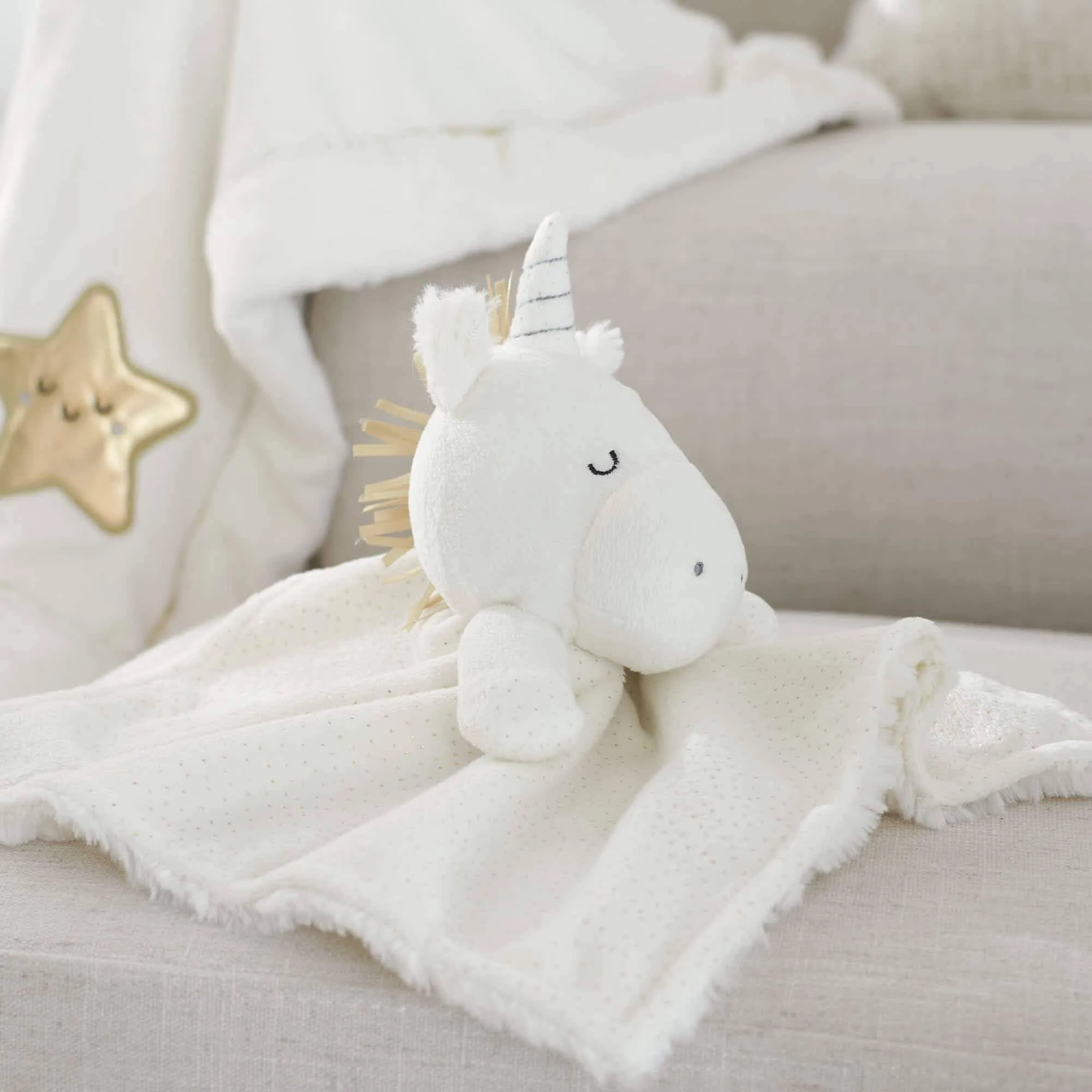 Baby Neutral Unicorn Security Blanket