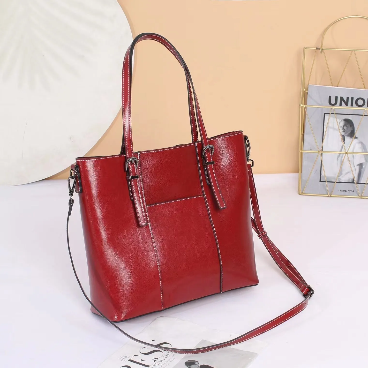 Bella Tote Genuine Leather Women's Commuter Bag- Large Capacity & Stylish Design