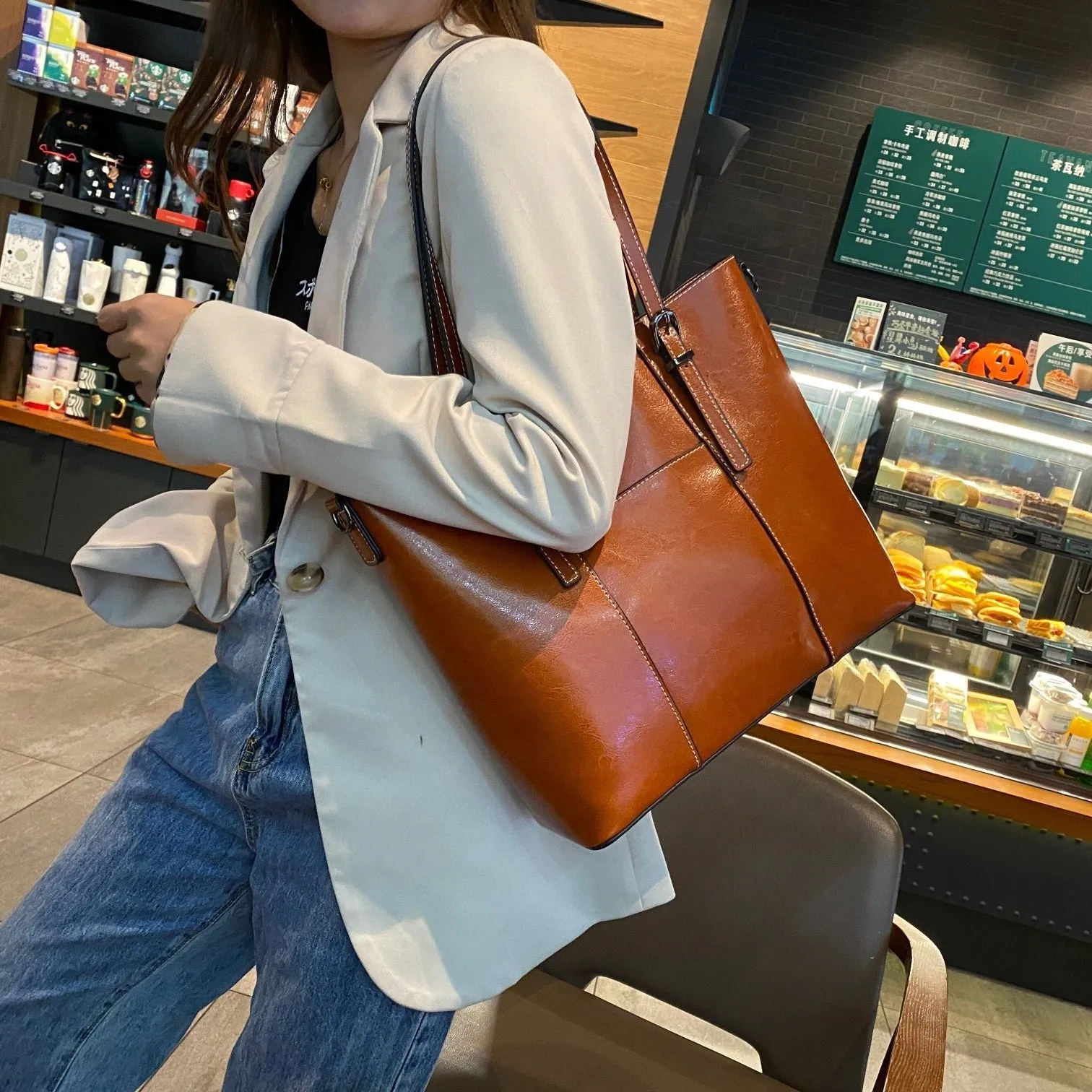 Bella Tote Genuine Leather Women's Commuter Bag- Large Capacity & Stylish Design