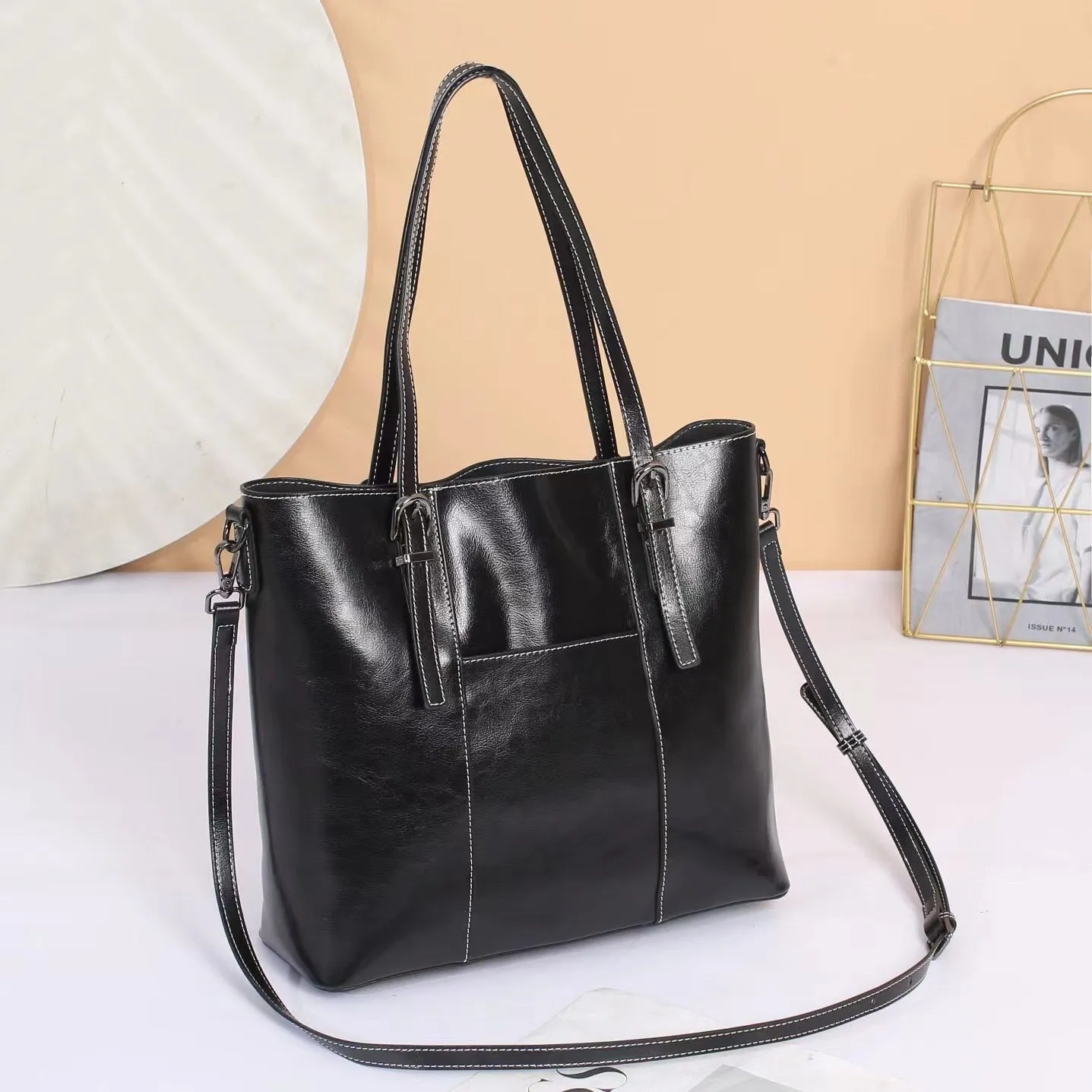 Bella Tote Genuine Leather Women's Commuter Bag- Large Capacity & Stylish Design