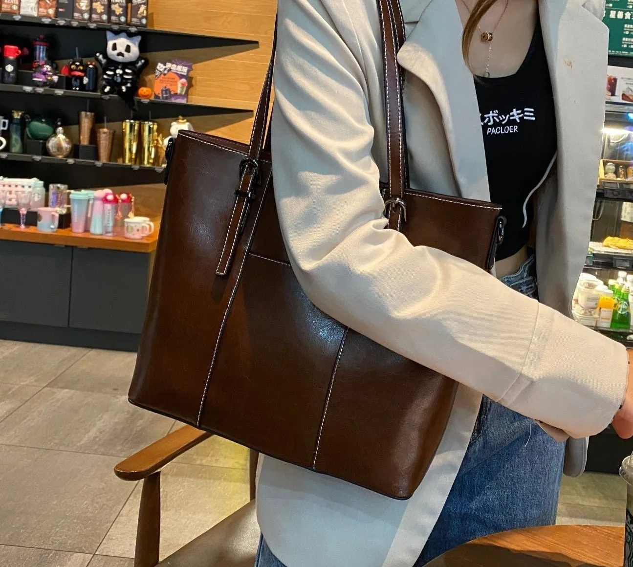 Bella Tote Genuine Leather Women's Commuter Bag- Large Capacity & Stylish Design