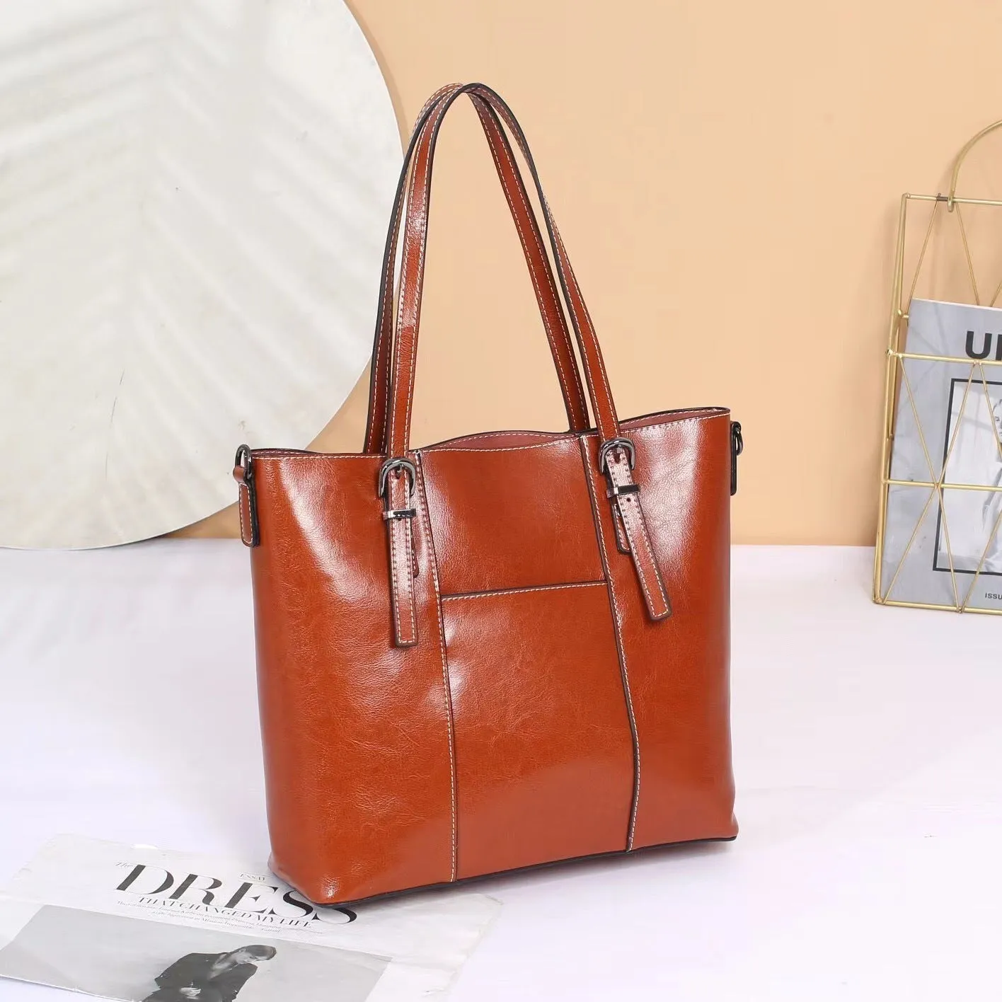 Bella Tote Genuine Leather Women's Commuter Bag- Large Capacity & Stylish Design