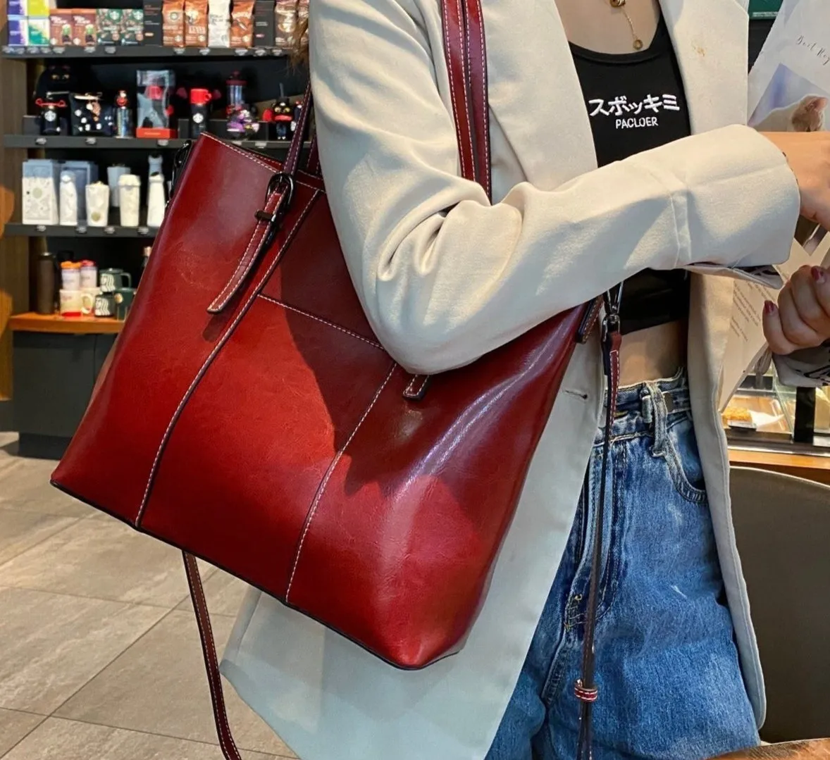 Bella Tote Genuine Leather Women's Commuter Bag- Large Capacity & Stylish Design