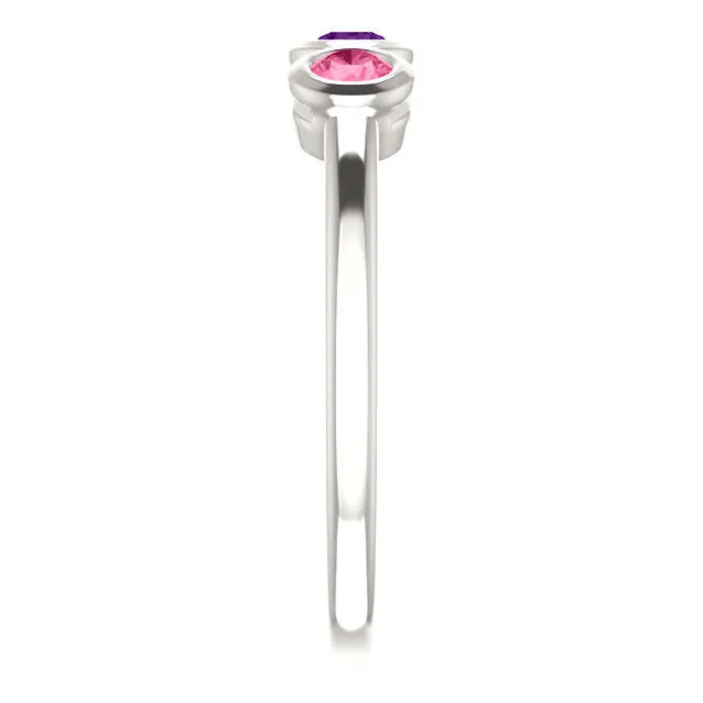 Bezel Set Mother's Family Birthstone Ring