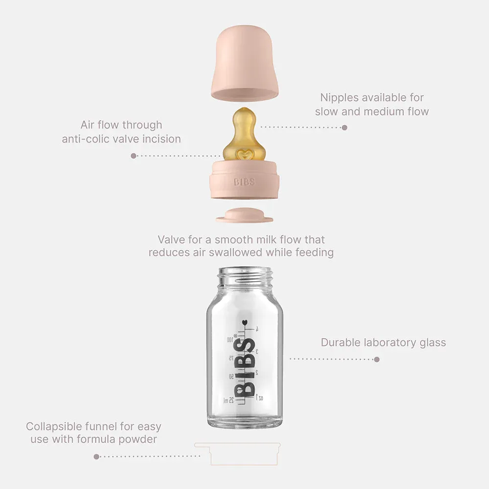 Bibs Baby Glass Bottle Complete Set 110ml - Ivory
