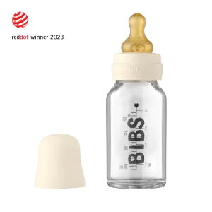 Bibs Baby Glass Bottle Complete Set 110ml - Ivory